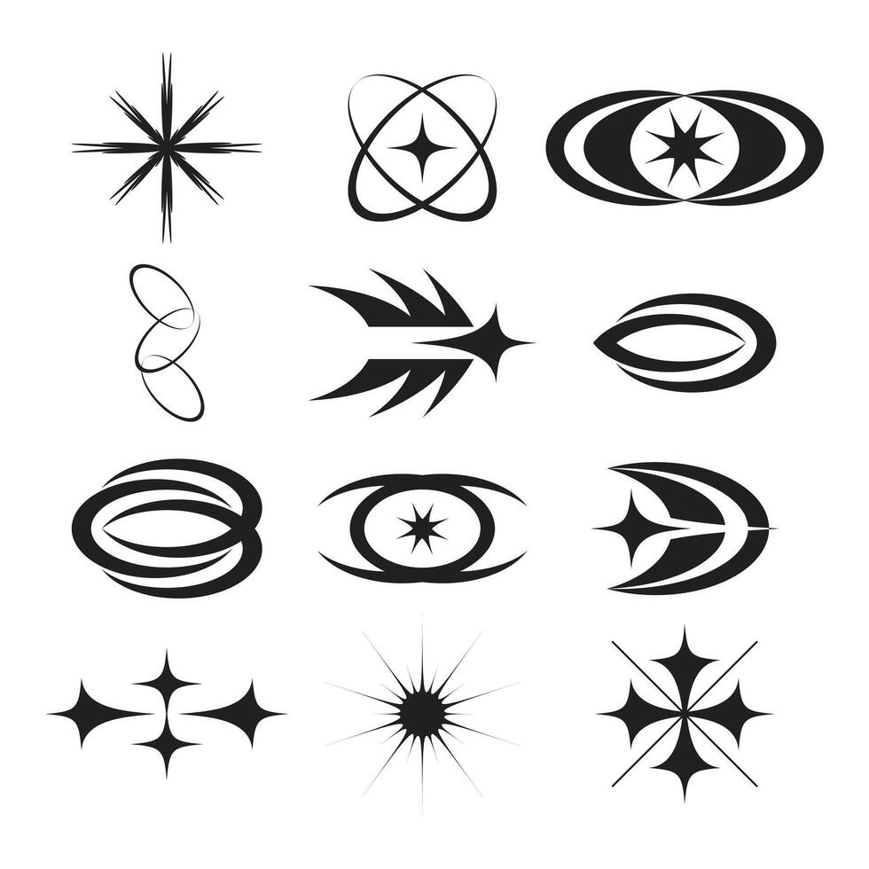 Y2k shape cartoon icon illustration vector