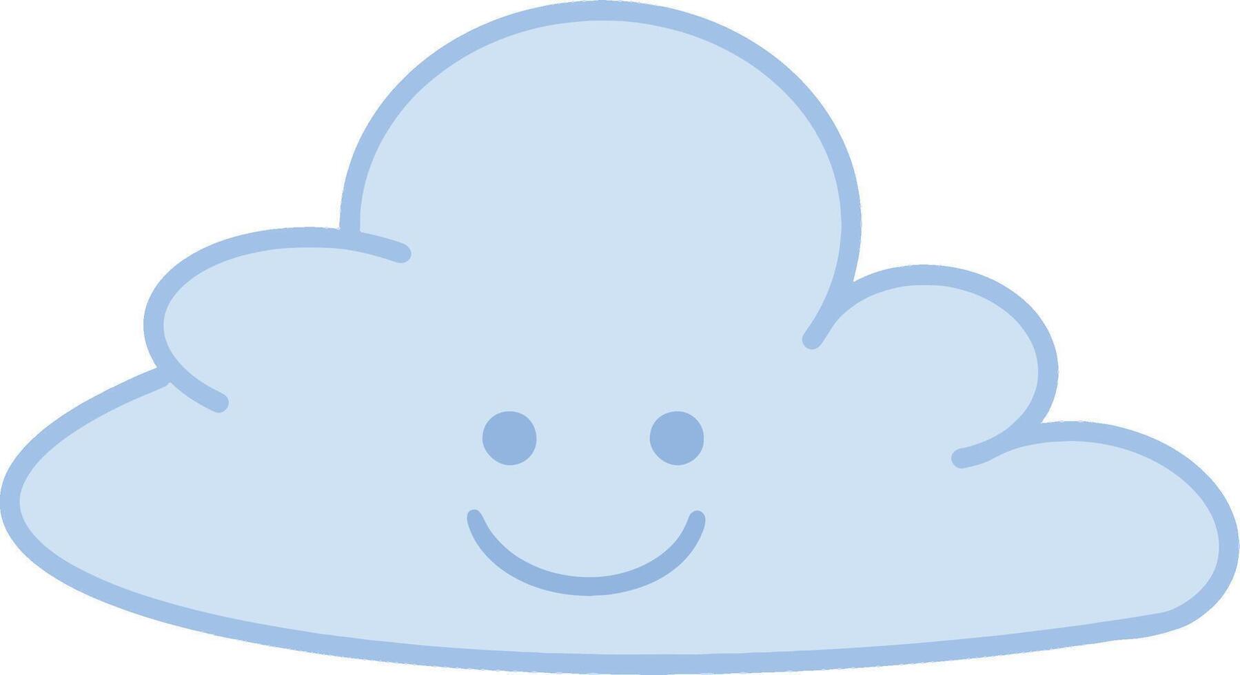 Cartoon blue clouds with a smiling face vector