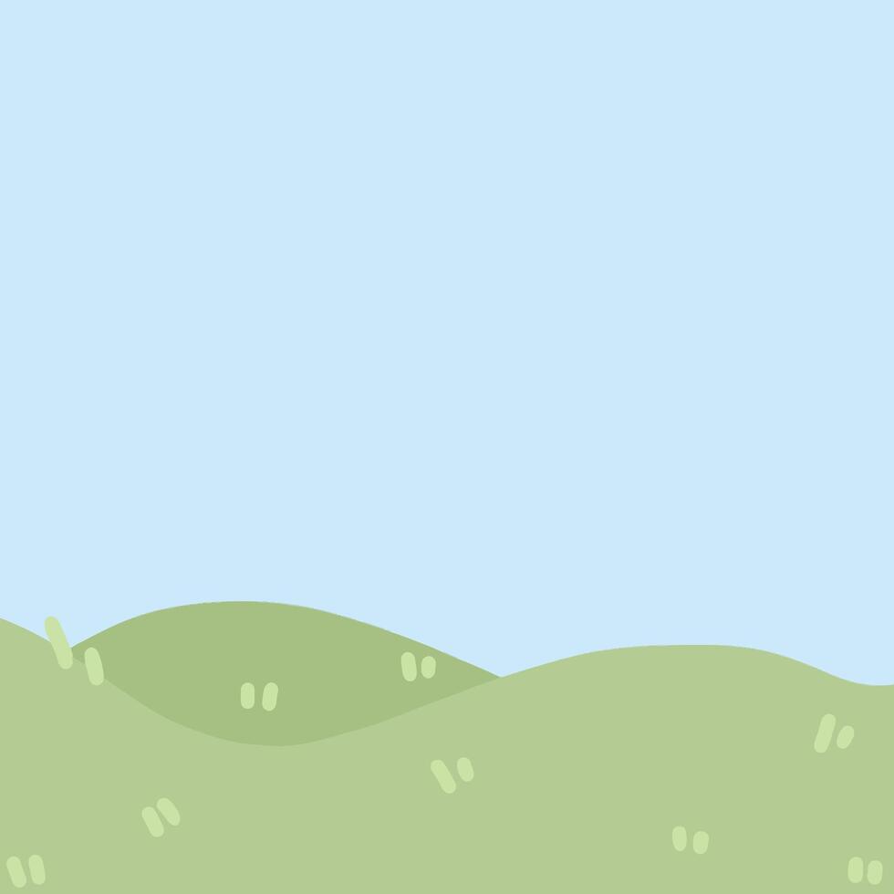 Cartoon illustration of grassland scene vector