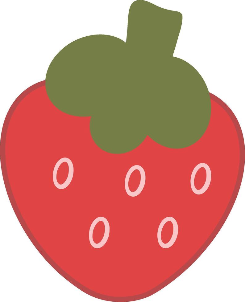 Dark strawberries also have green leaves. vector