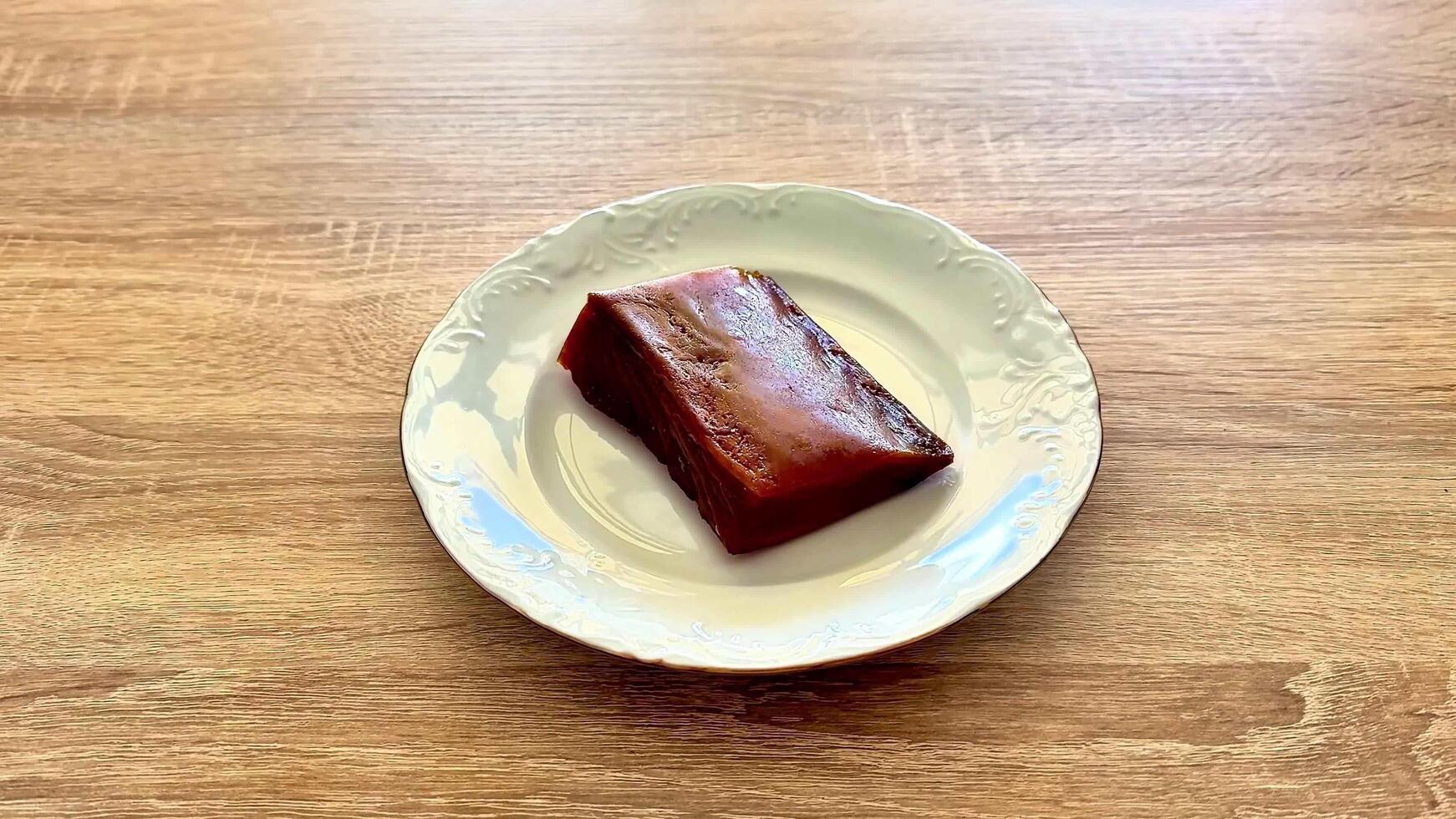 A Delectable and Beautiful Jelly Dessert Presented on a Decorative Plate for All Occasions photo