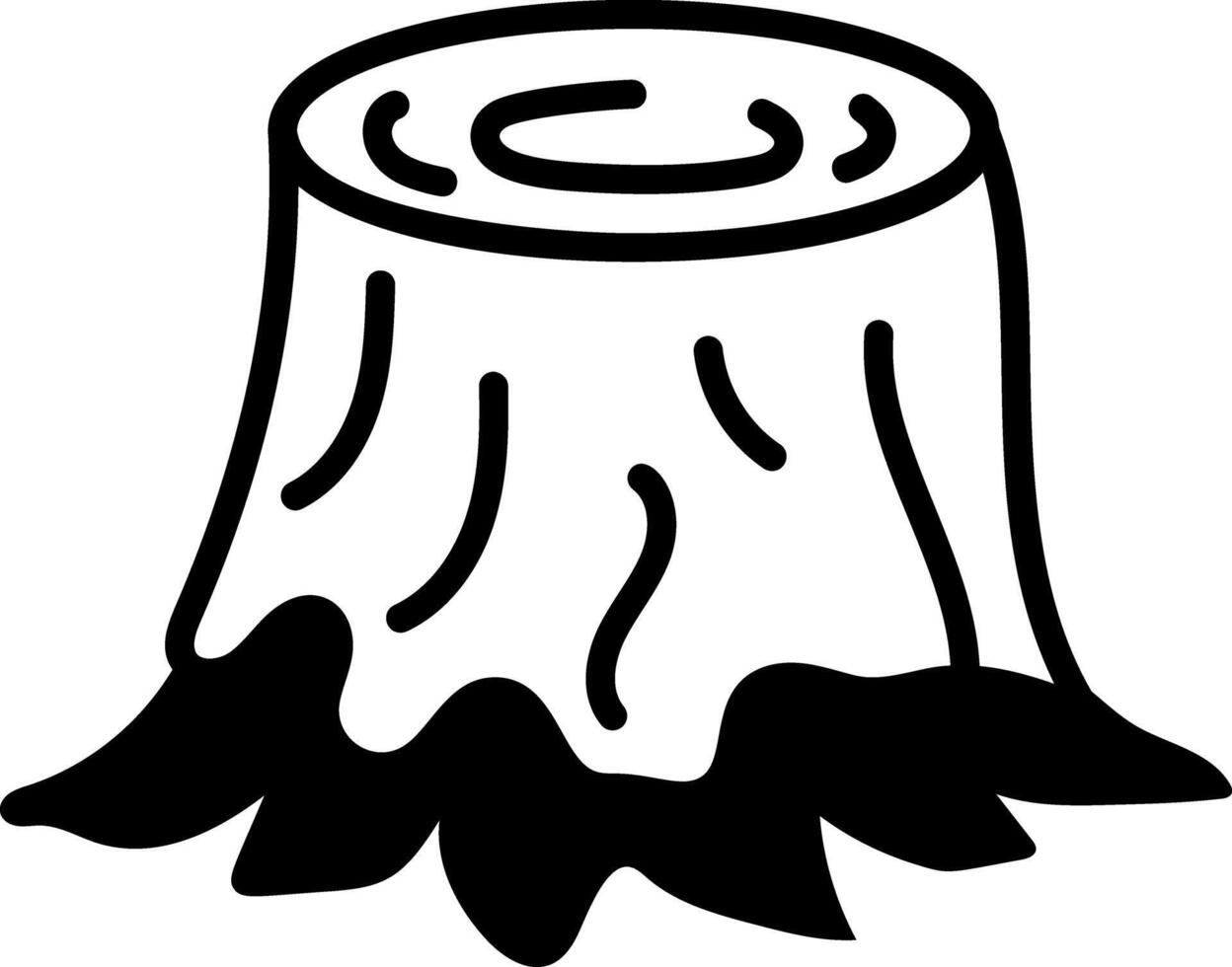 A hand drawn style icon showing tree stump vector