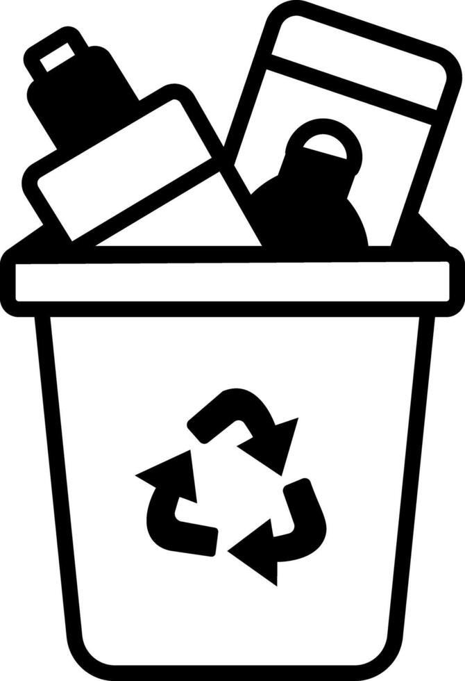 A drawing style icon showing a recycle bin vector