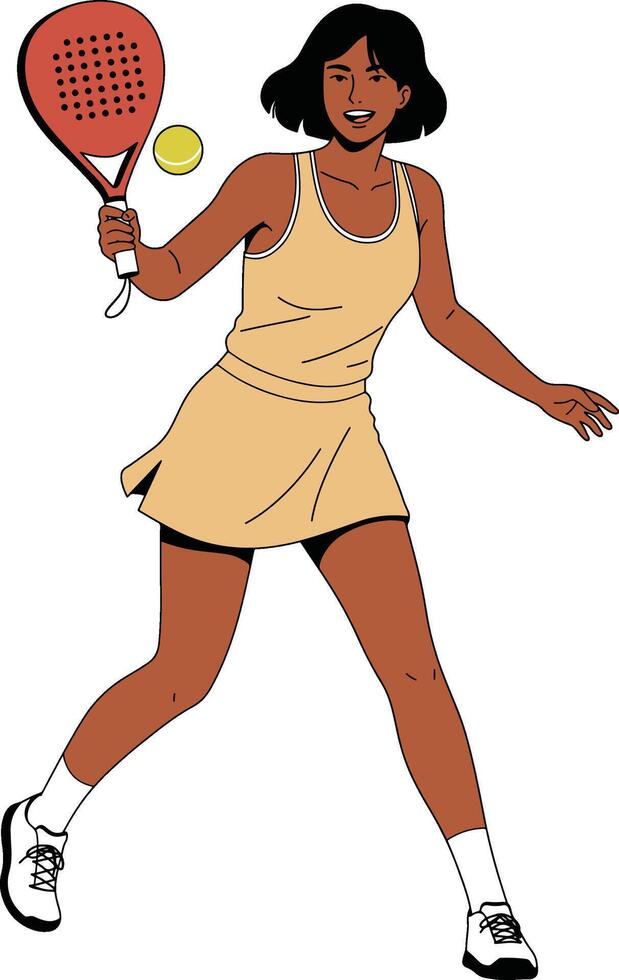 Padel Tennis Player Serving with Racket and Ball vector
