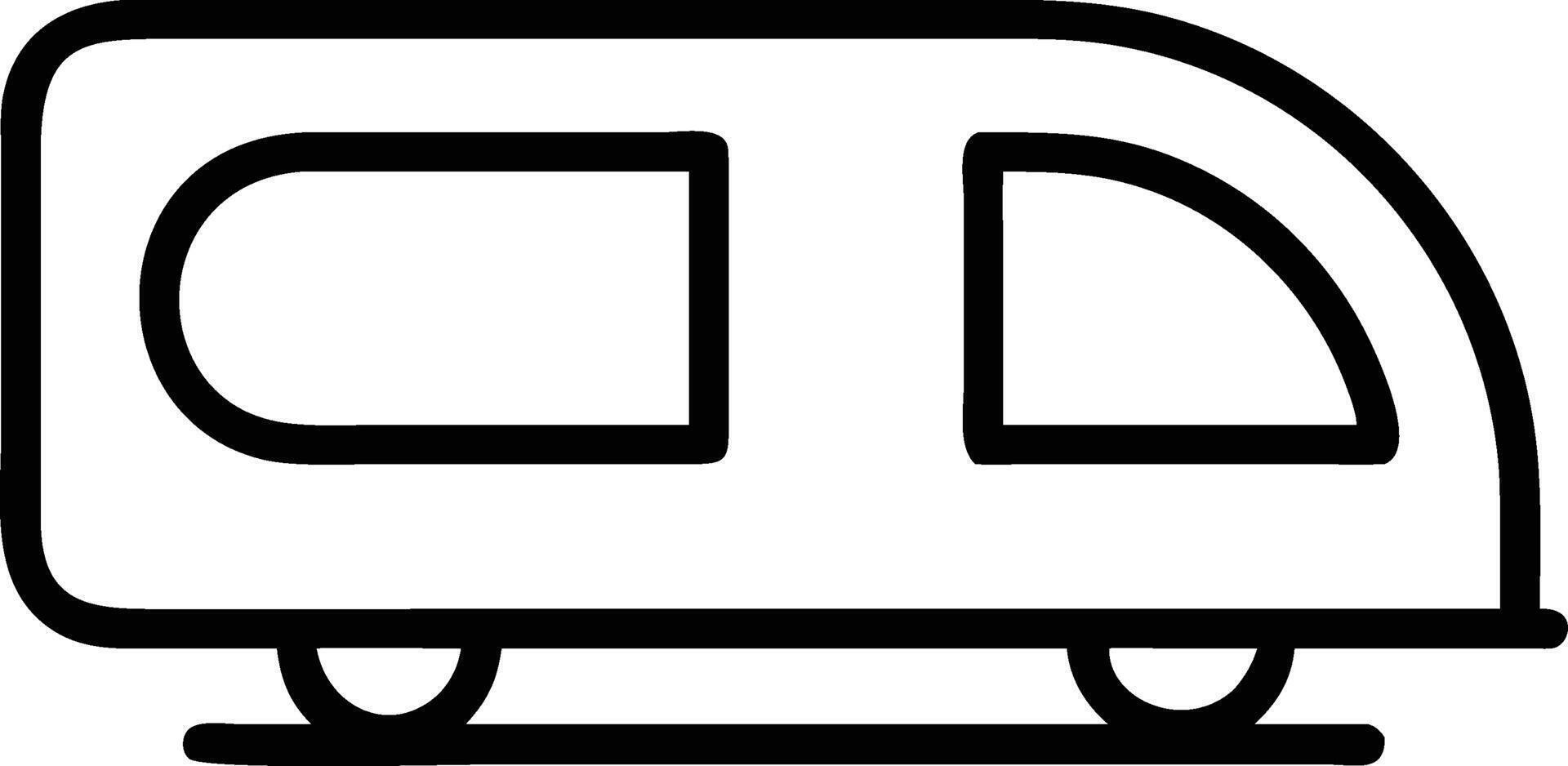 Simple outline drawing of a train car for travel and transportation vector