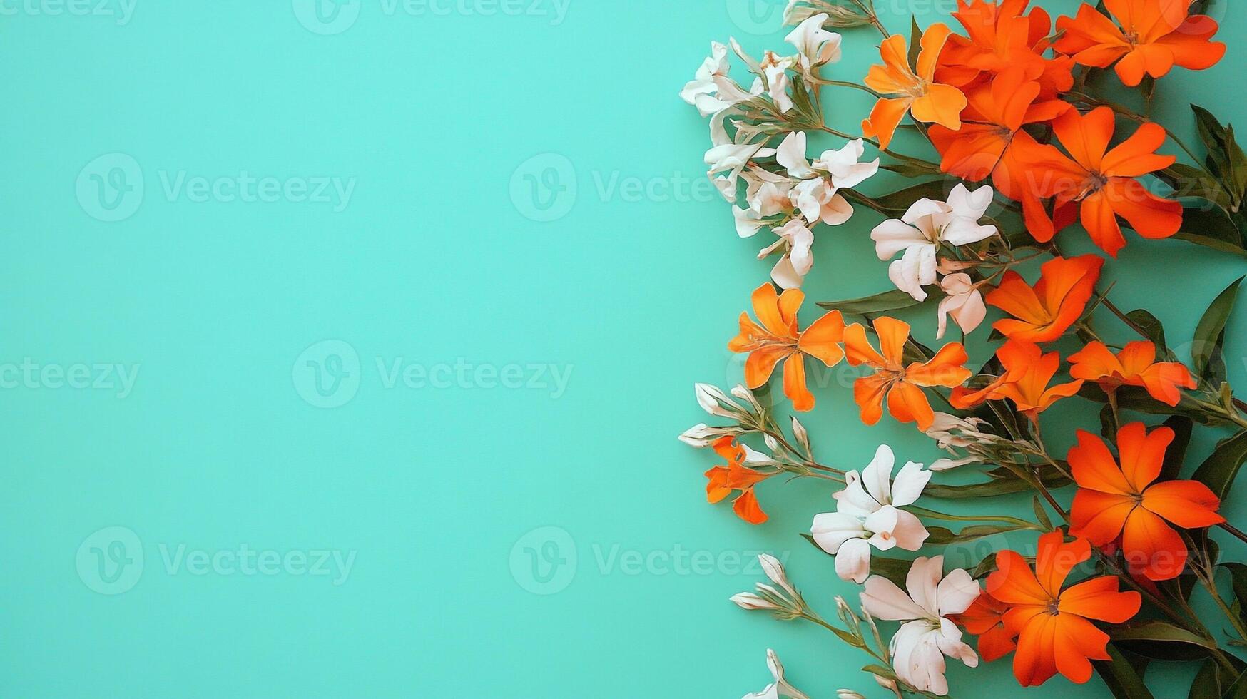 Campion on a vibrant background, top view photorealistic flower photo