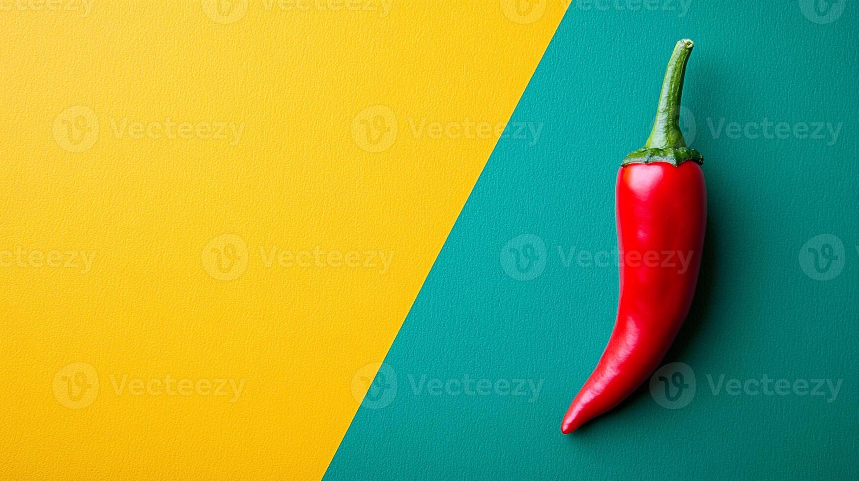 Top view photorealistic Capsicum annuum, plant set on a vibrant background photo