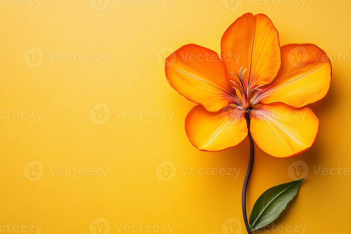 Carrion Flower on a vibrant background, top view photorealistic flower photo