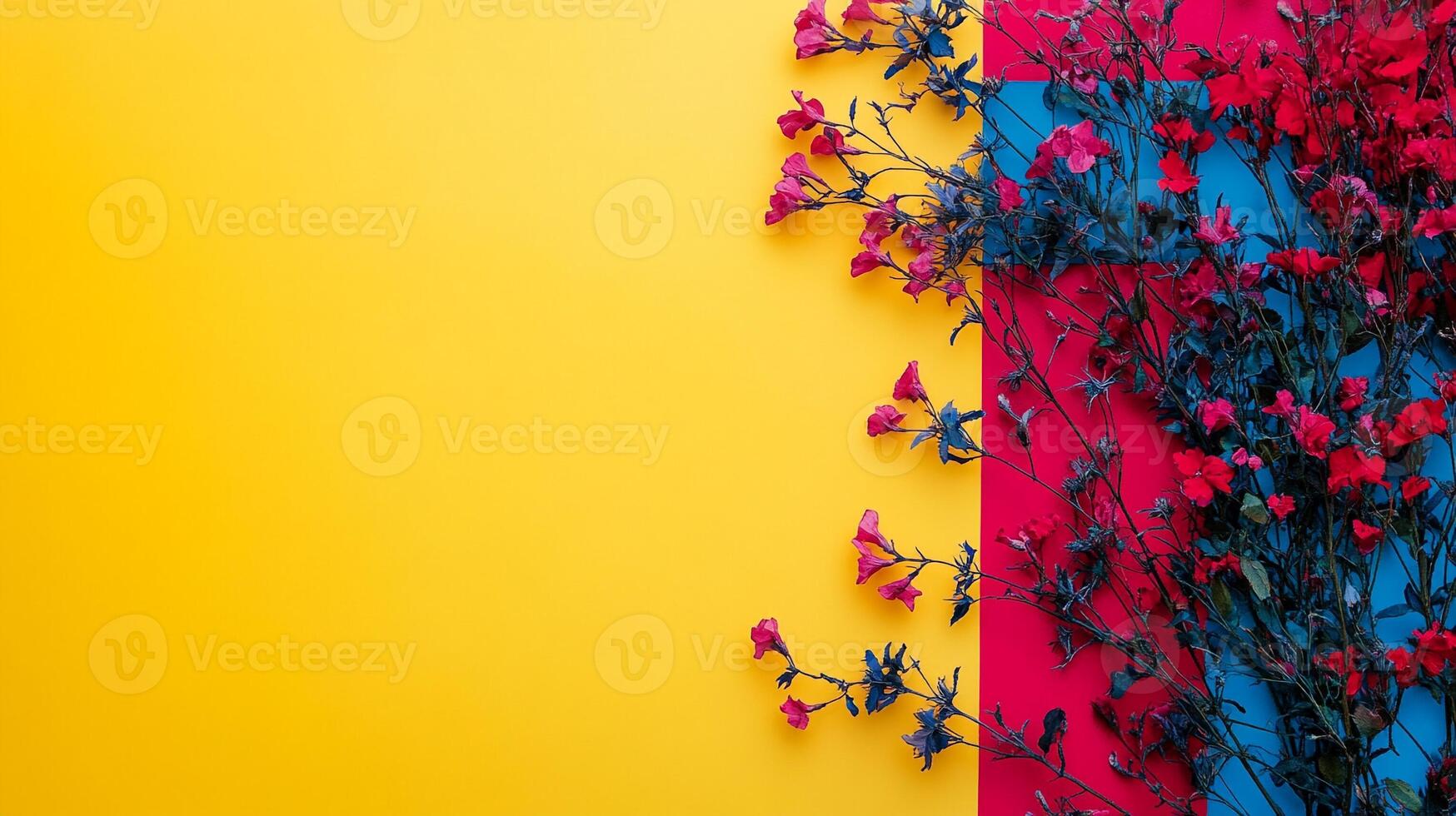 Top view photorealistic Love in a Mist, flower set on a vibrant background photo