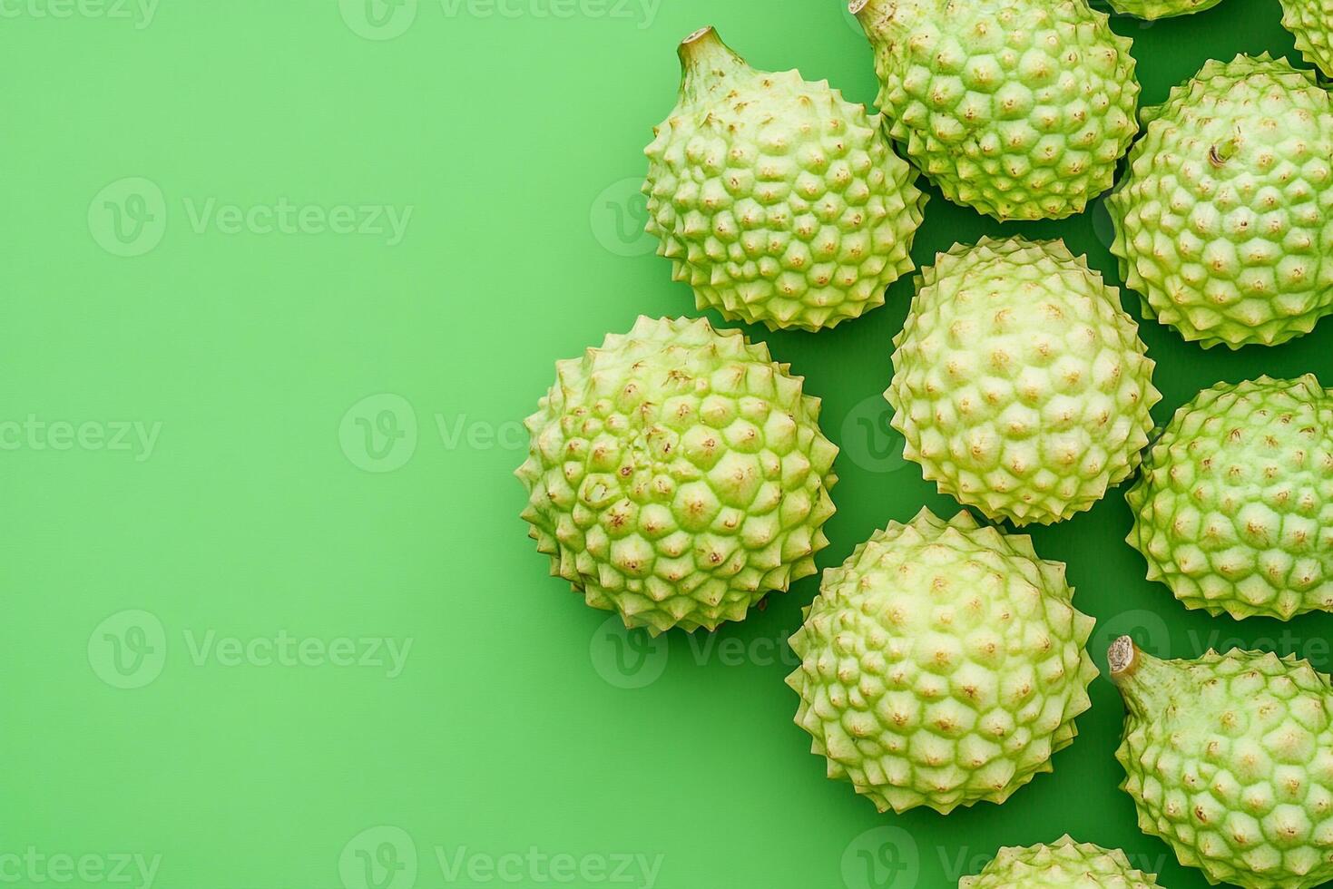 Osage Orange on a vibrant background, top view photorealistic plant photo