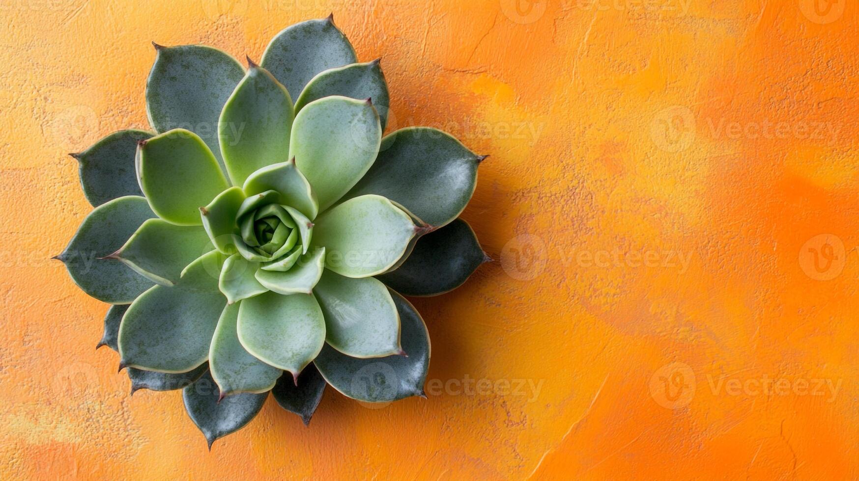 Top view Pachyphytum on a vibrant background, plant setting photo