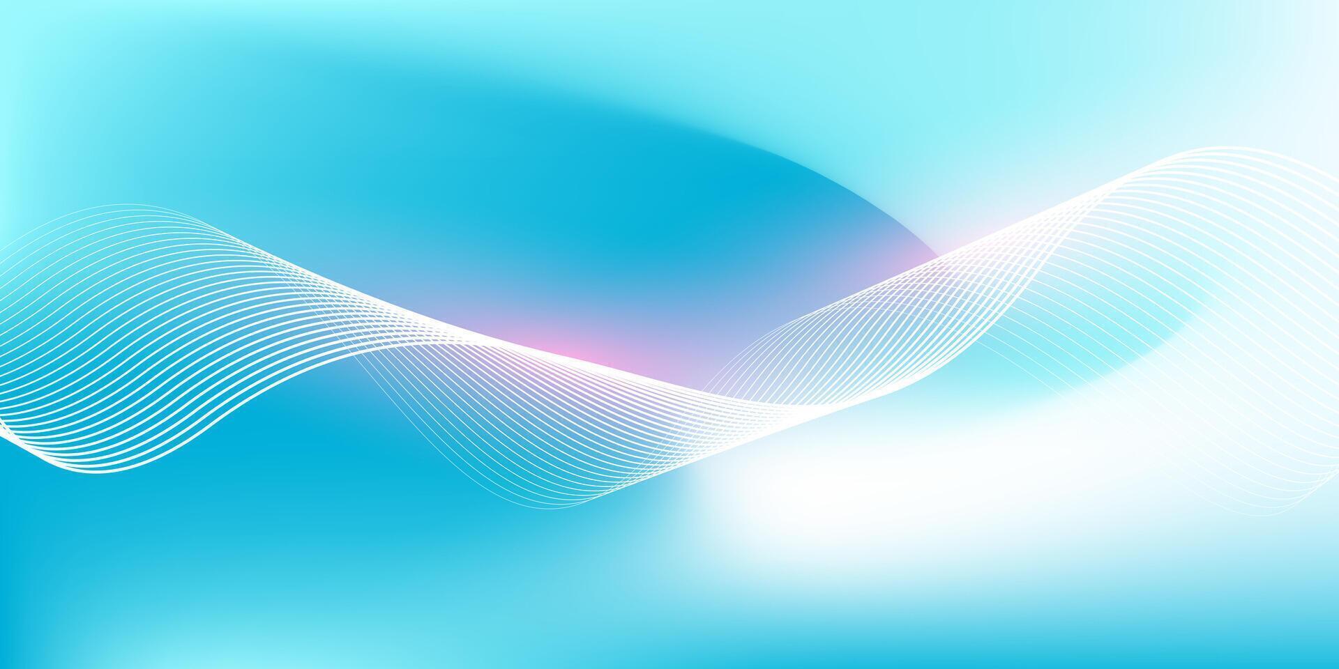 Abstract blue gradient background with shining lines wave.Minimalist background for banner, poster, cover, brochure, flyer, website vector