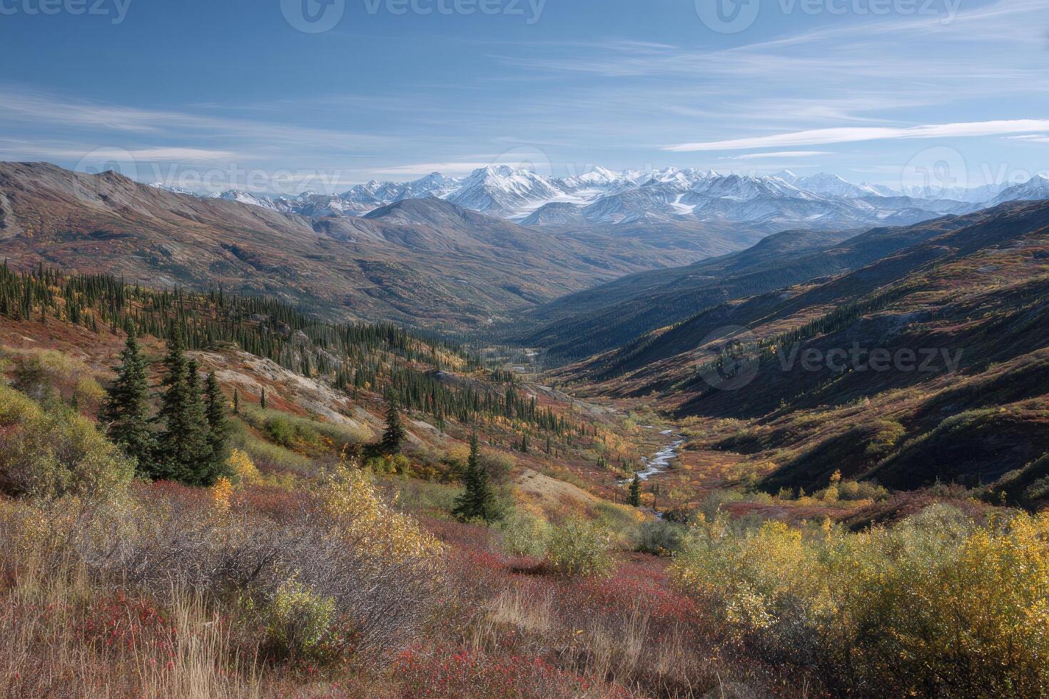 A mountain range in the distance photo