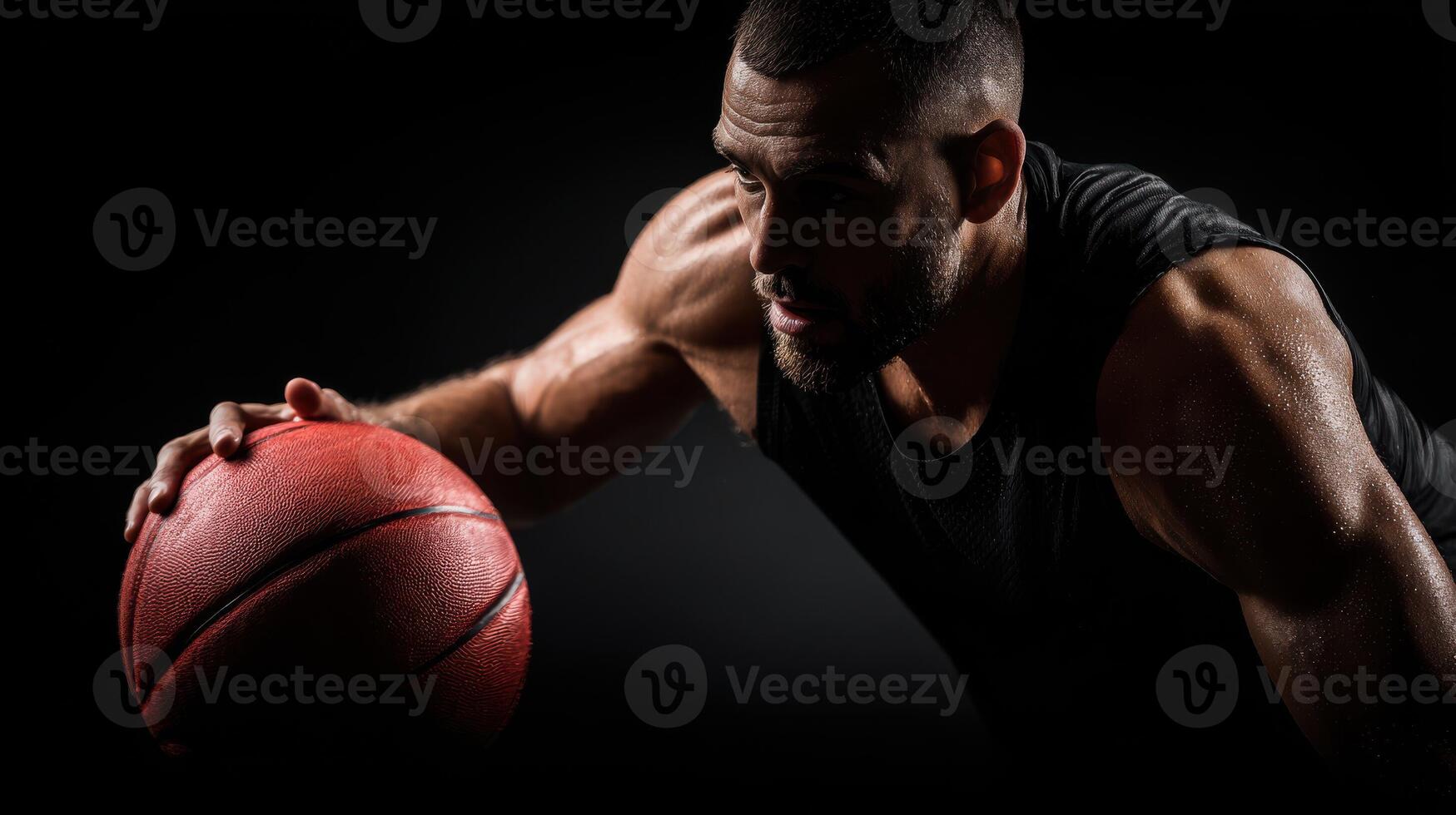 A man is holding a basketball ball photo