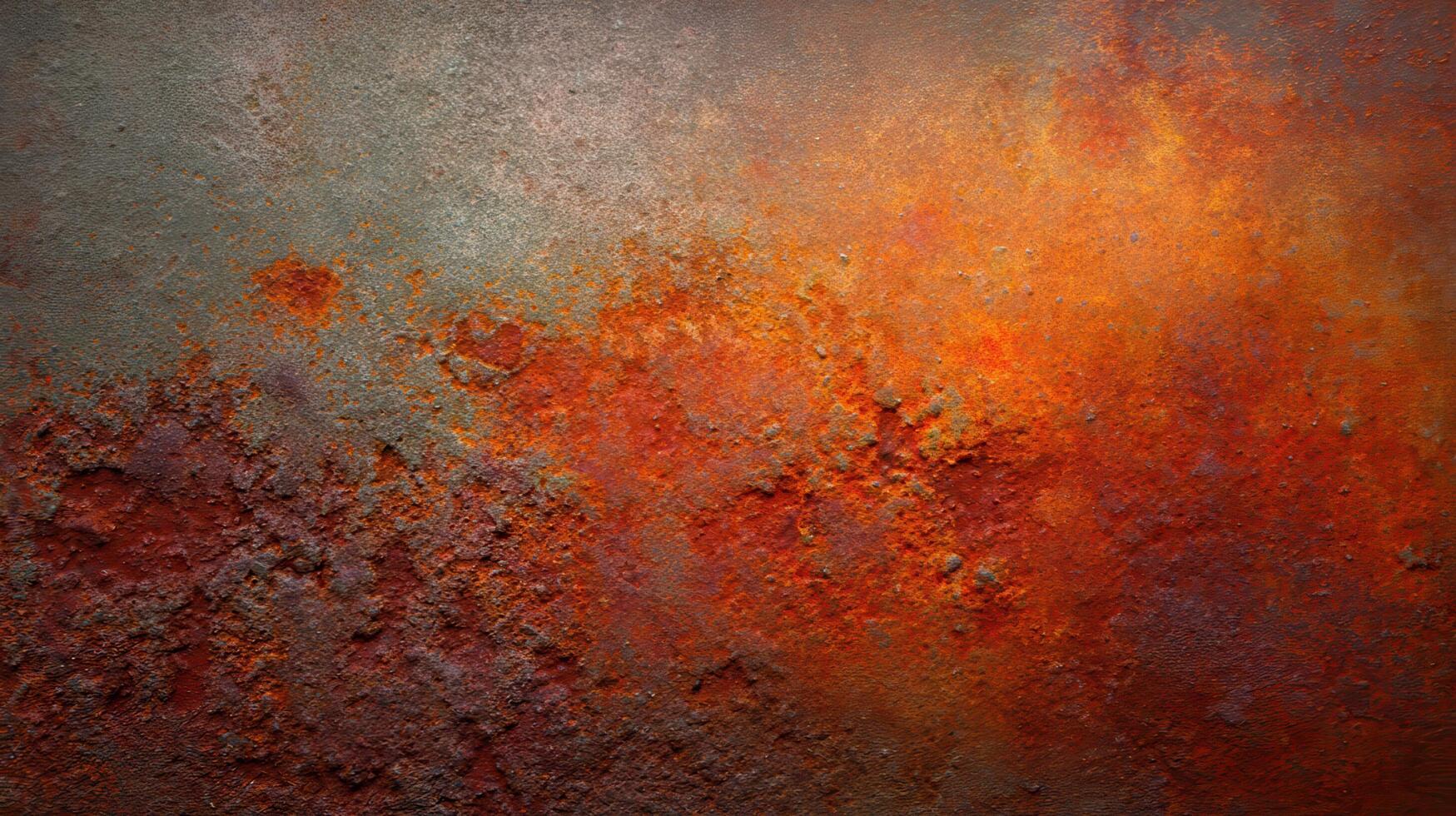 rich and textured metal surface exhibiting vibrant rust patterns and decay photo