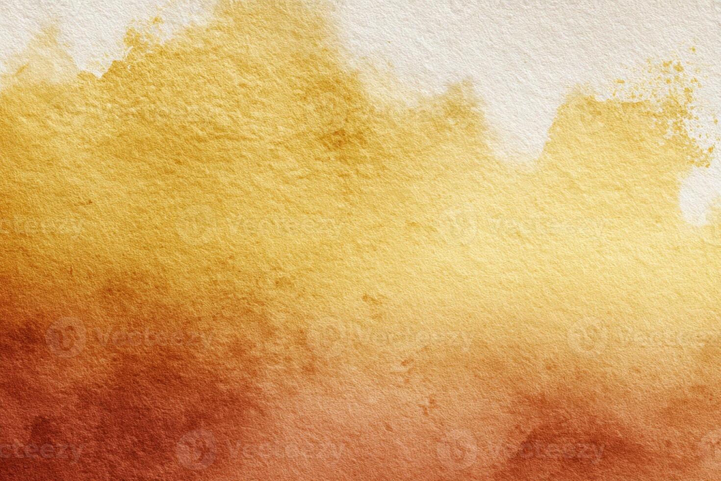 Elegant Watercolor Background in Burnt Sienna and Golden Yellow Tones photo
