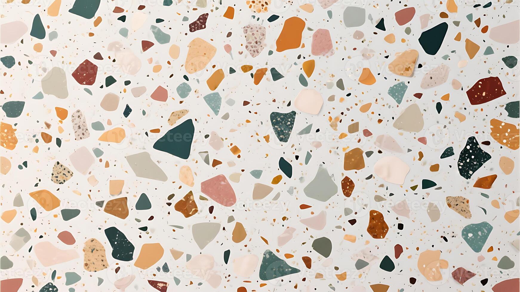 Terrazzo Texture Background Colorful Pastel and Earthy Tones Abstract Pattern with Irregular Shapes and Speckles for Modern Design Projects photo