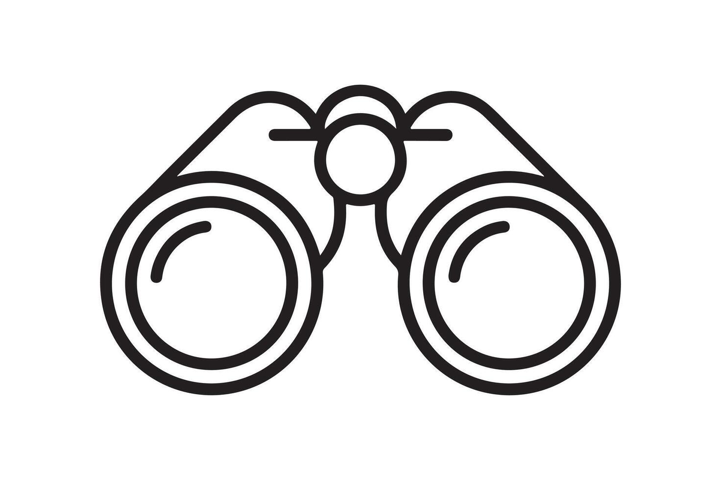 Binoculars Line Icon Illustration Representing Exploration Discovery and Vision for Business and Travel Concepts with Clear Objectives vector