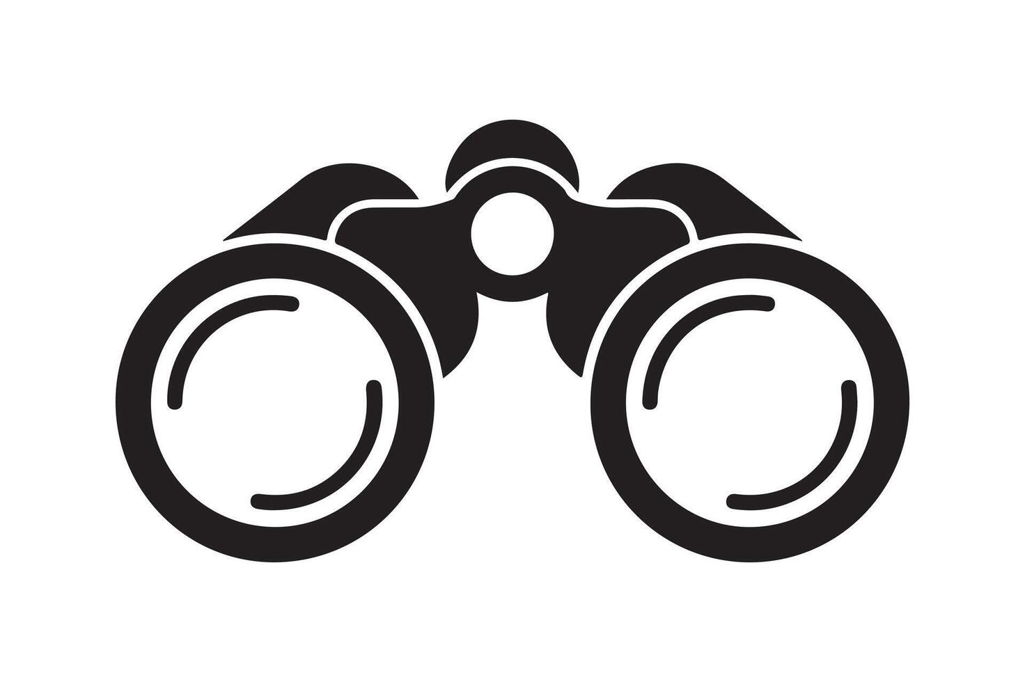 Silhouette of Binoculars on White Background for Exploration and Travel Concepts Stock Illustration vector