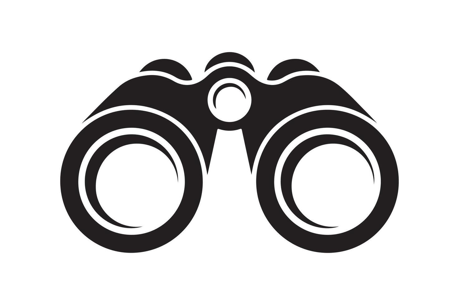Black Binoculars Silhouette Graphic on White Background for Exploration Discovery and Observation Designs vector