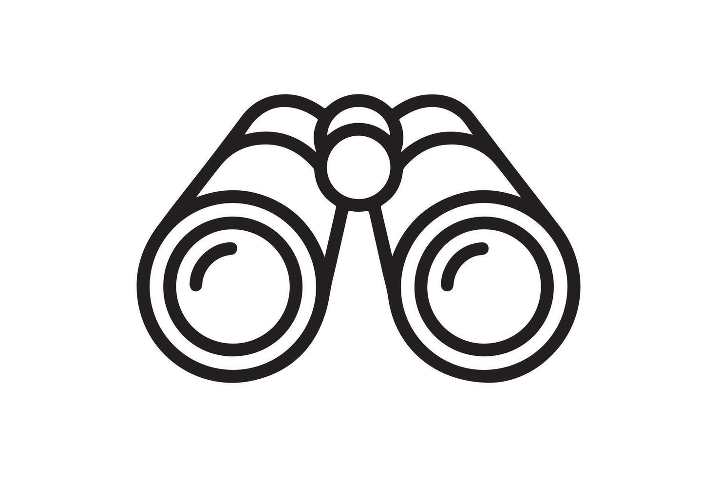 Binoculars Outline Icon for Exploration Discovery and Surveillance Minimalist Design on White Background Optics and Vision Concept vector