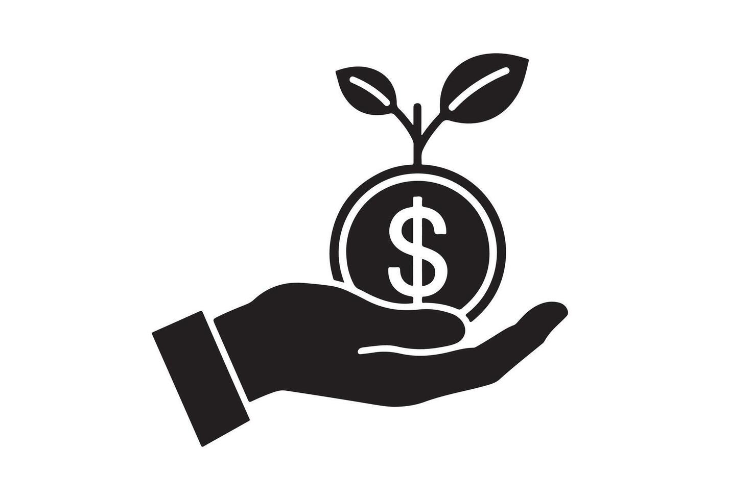 Hand Holding a Coin with Sprout Illustrating Investment Growth and Financial Opportunity for the Future vector