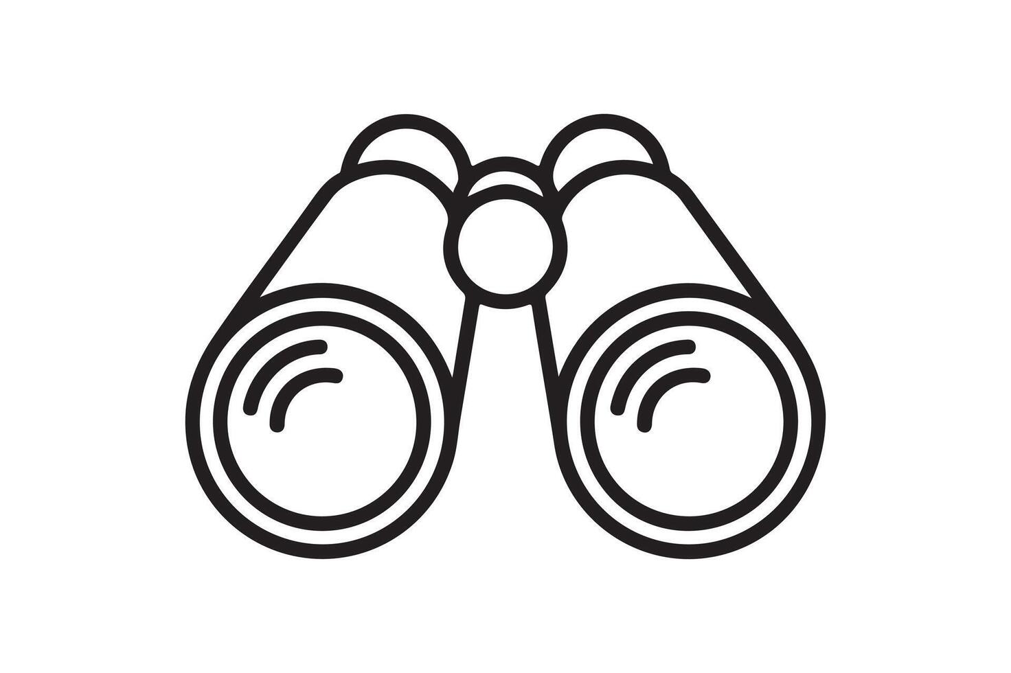 Binoculars line icon search and find concept illustration symbol for travel vacation or tourism exploration adventure sight tool vector