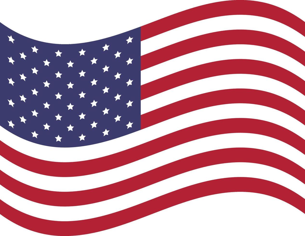 Simple Waving American Flag Icon vector