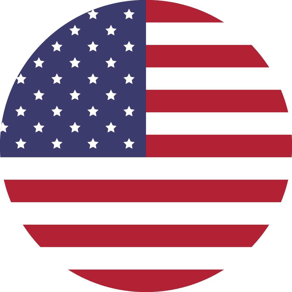 American Flag Icon in circle shape vector