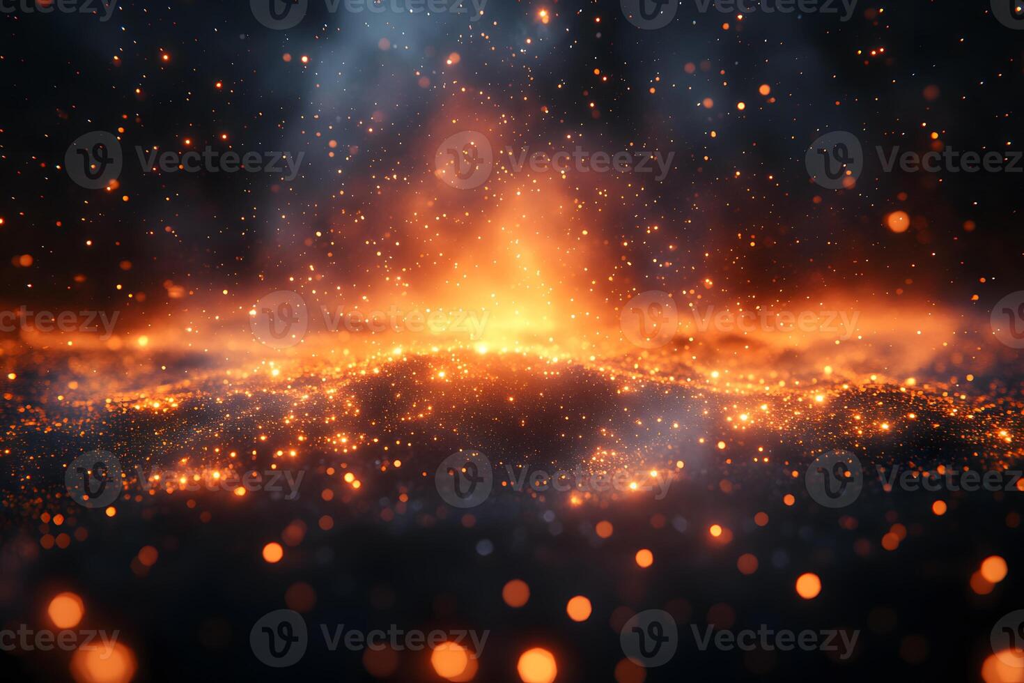 Abstract Glowing Sparkles in Cosmic Space for Creative Design and Backgrounds photo