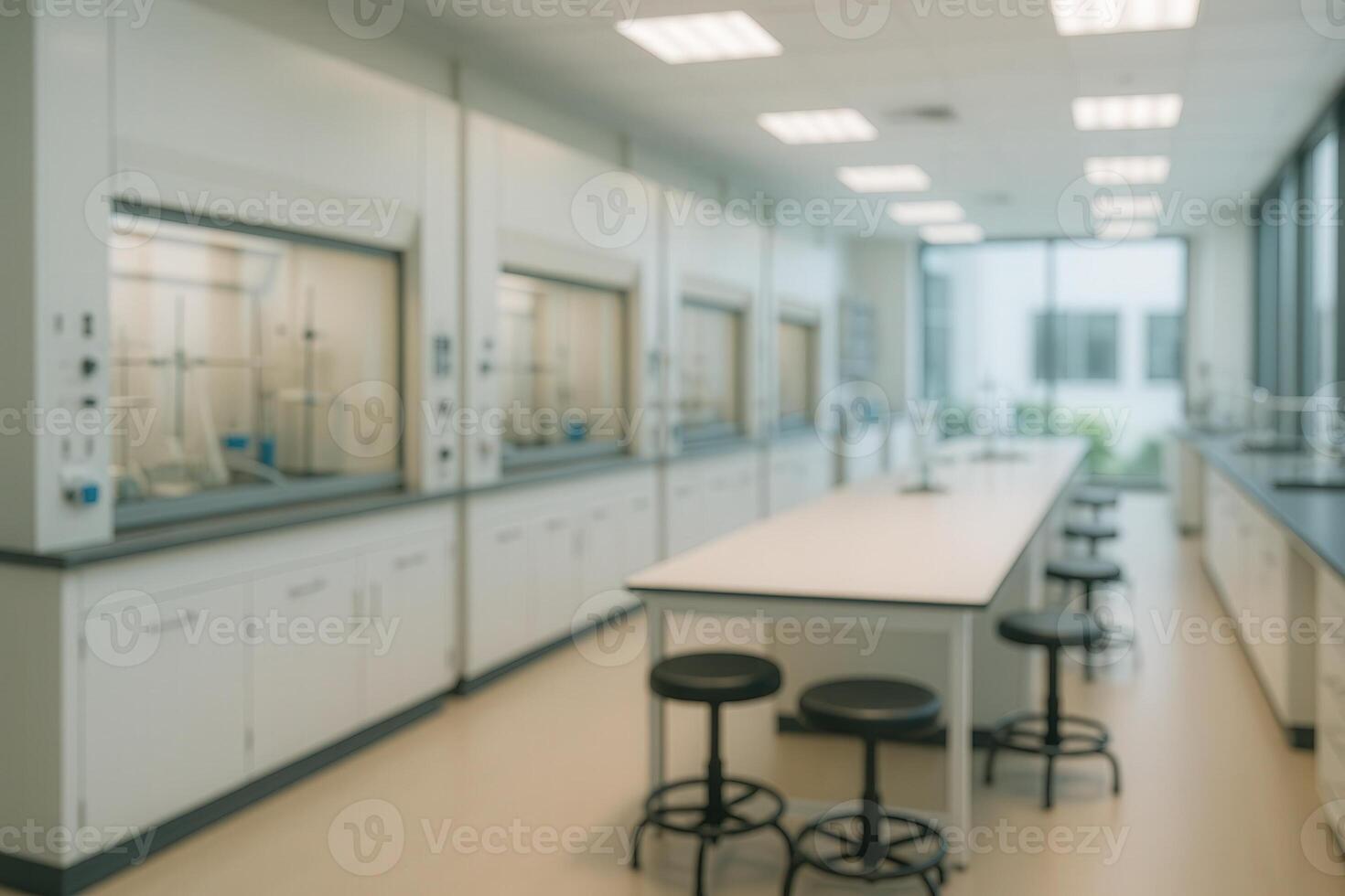 Modern High Tech Chemistry Laboratory Interior with Advanced Equipment and Bright Lighting for Innovative Scientific Research photo