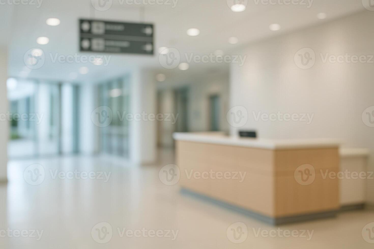 Modern Hospital Lobby Reception Area With Minimalist Design And Bright Lighting For Healthcare Environments And Professional Ambience photo
