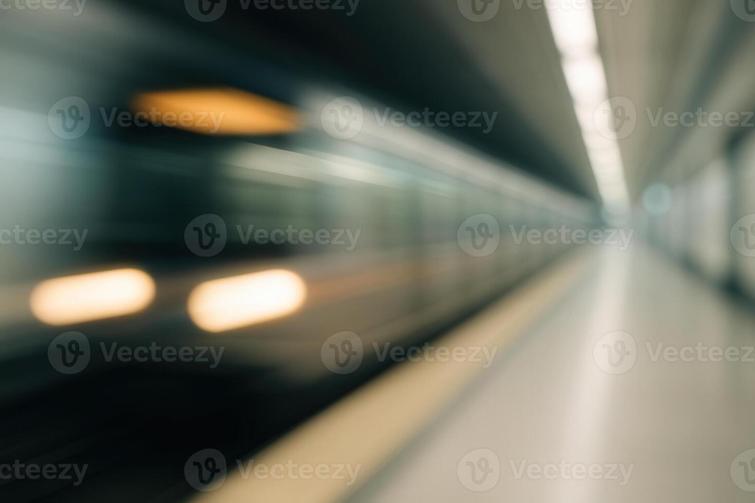 Blurred Subway Lights and Moving Train in Motion with Abstract Background for Modern Urban Transportation Concept and Futuristic Design, Ideal for Cityscape Photography and Creative Inspiration photo