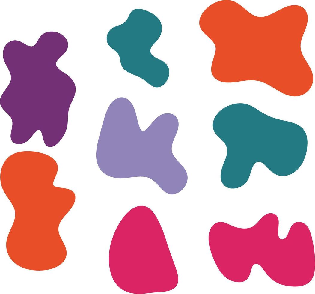 Playful abstract shapes in irregular colorful forms vector