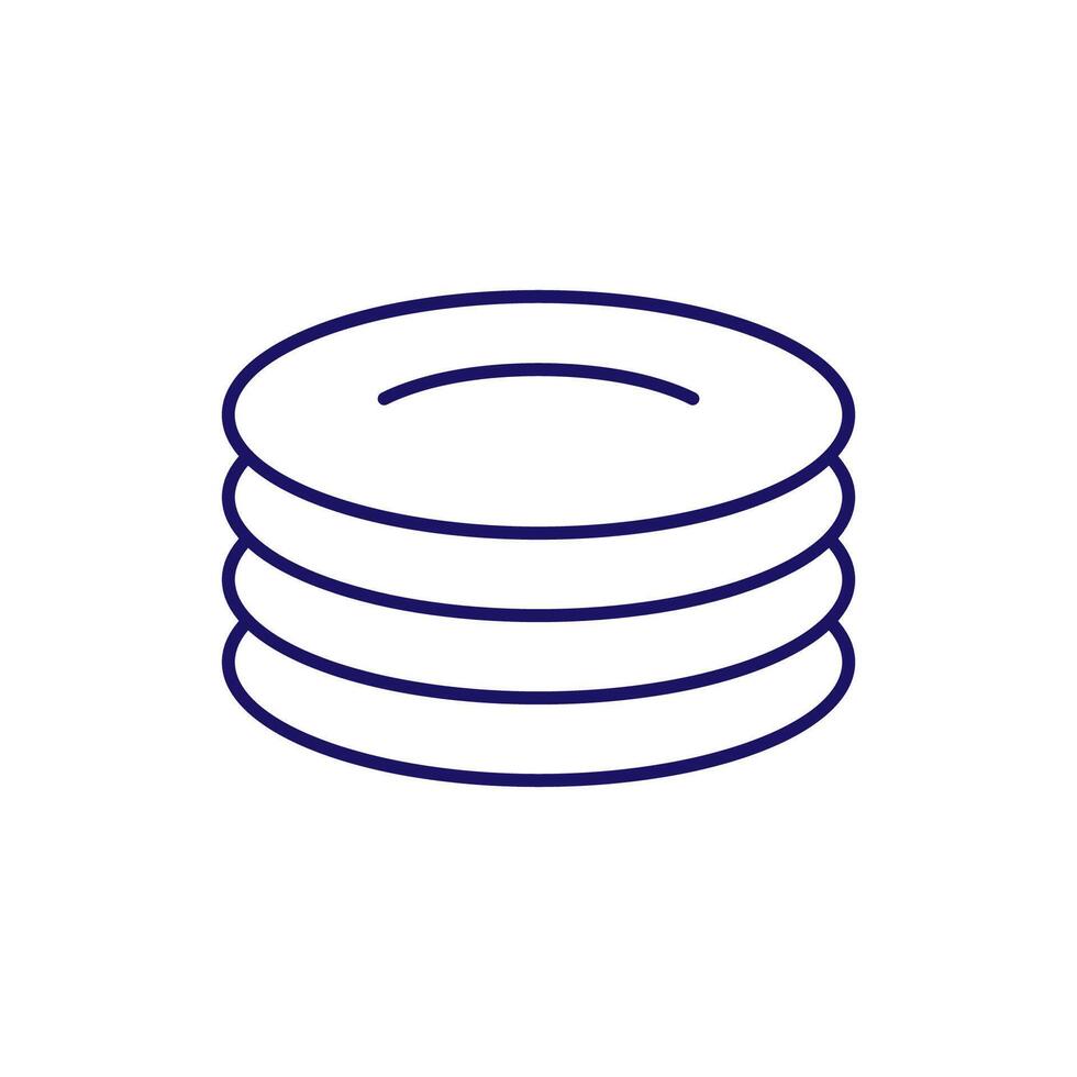 Stack of Plates Outline Symbol for Graphic and Web Design, Apps, Adverts, Various Cards vector