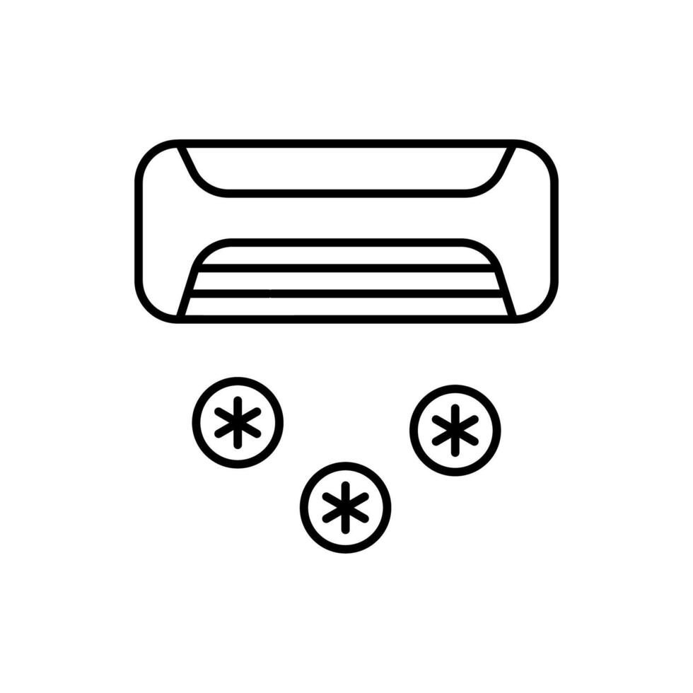 Conditioner with Ice and Snow Outline Line Icon for Graphic and Web Design, Apps, Adverts, Various Cards vector