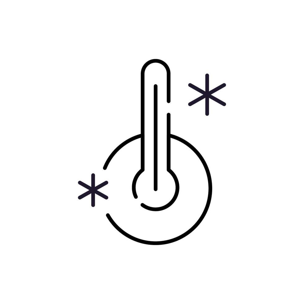 Thermometer with Snow Outline Image for Graphic and Web Design, Apps, Adverts, Various Cards vector