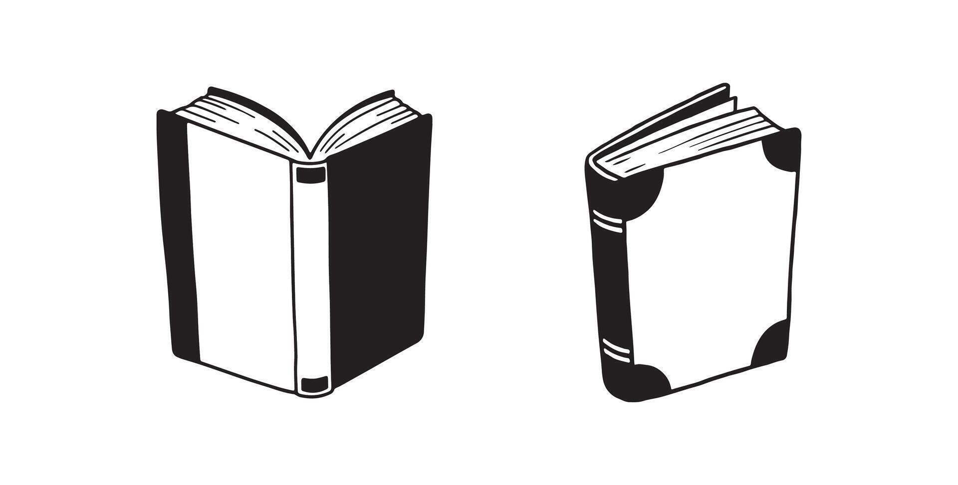 Variety of sketchy books icon vector