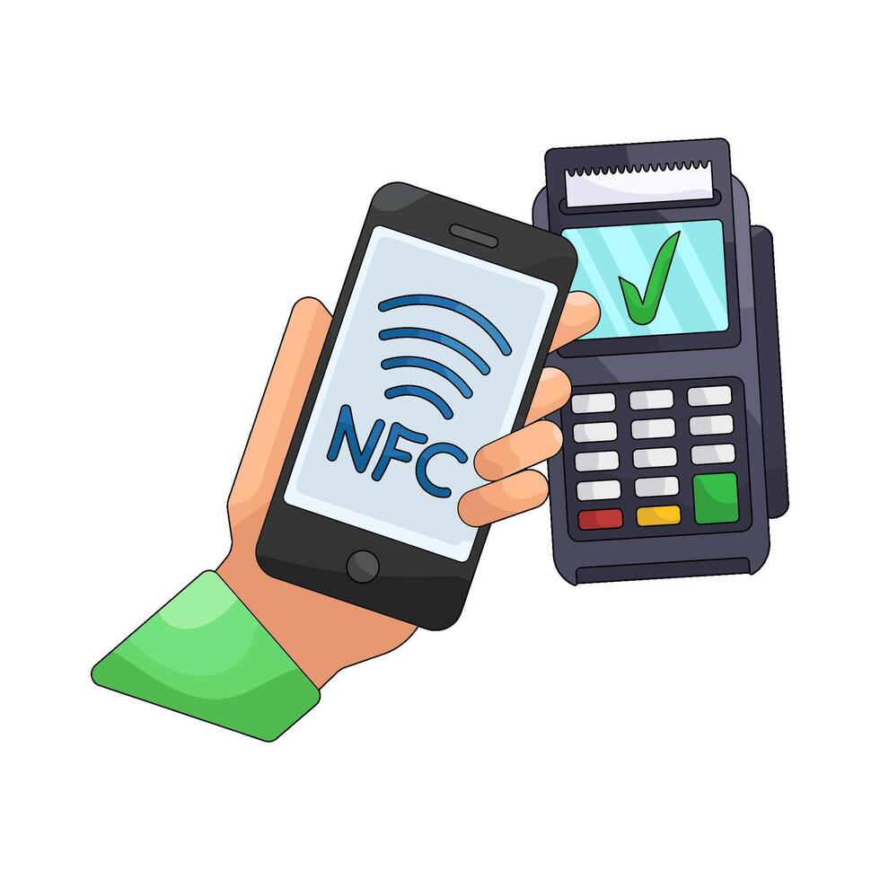 Illustration of NFC Payment with Smartphone vector
