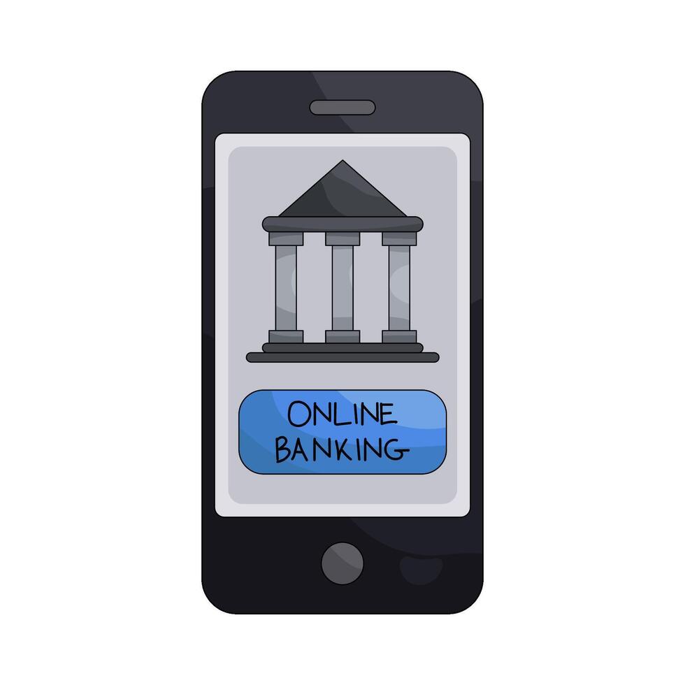 Online Banking App on Smartphone Illustration vector