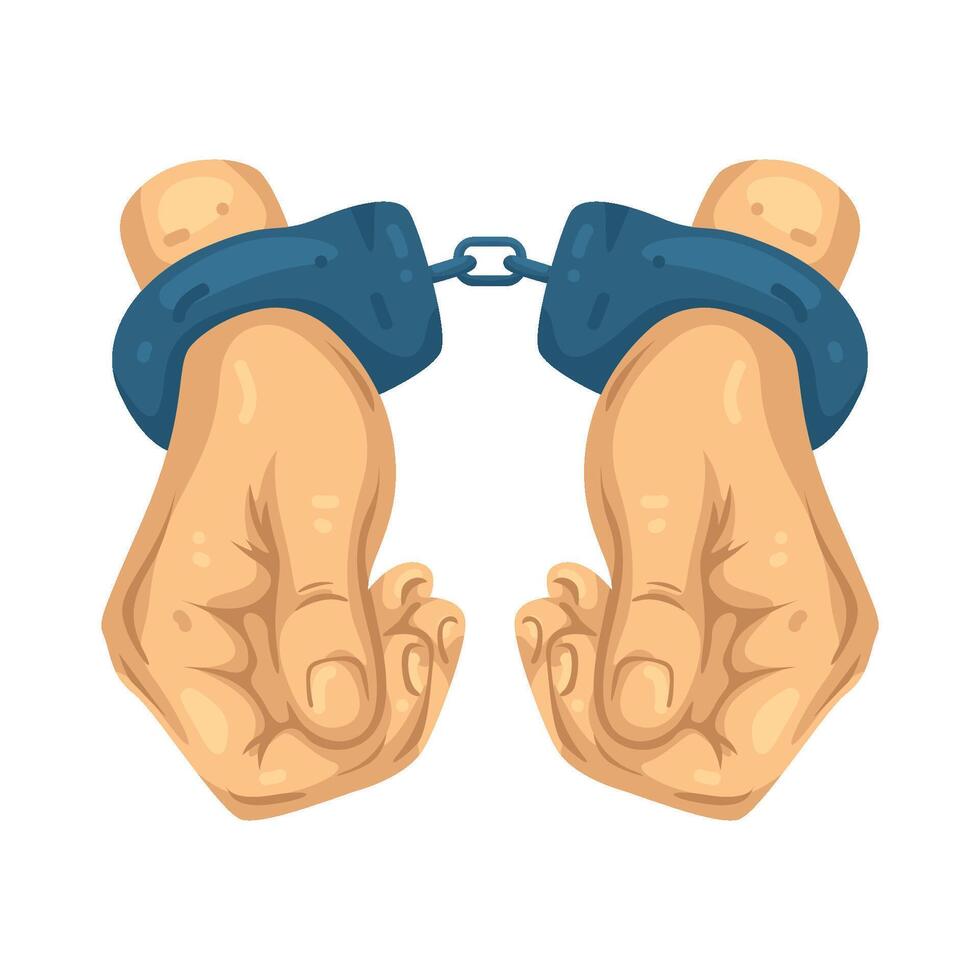 Illustration of Hands in Handcuffs vector