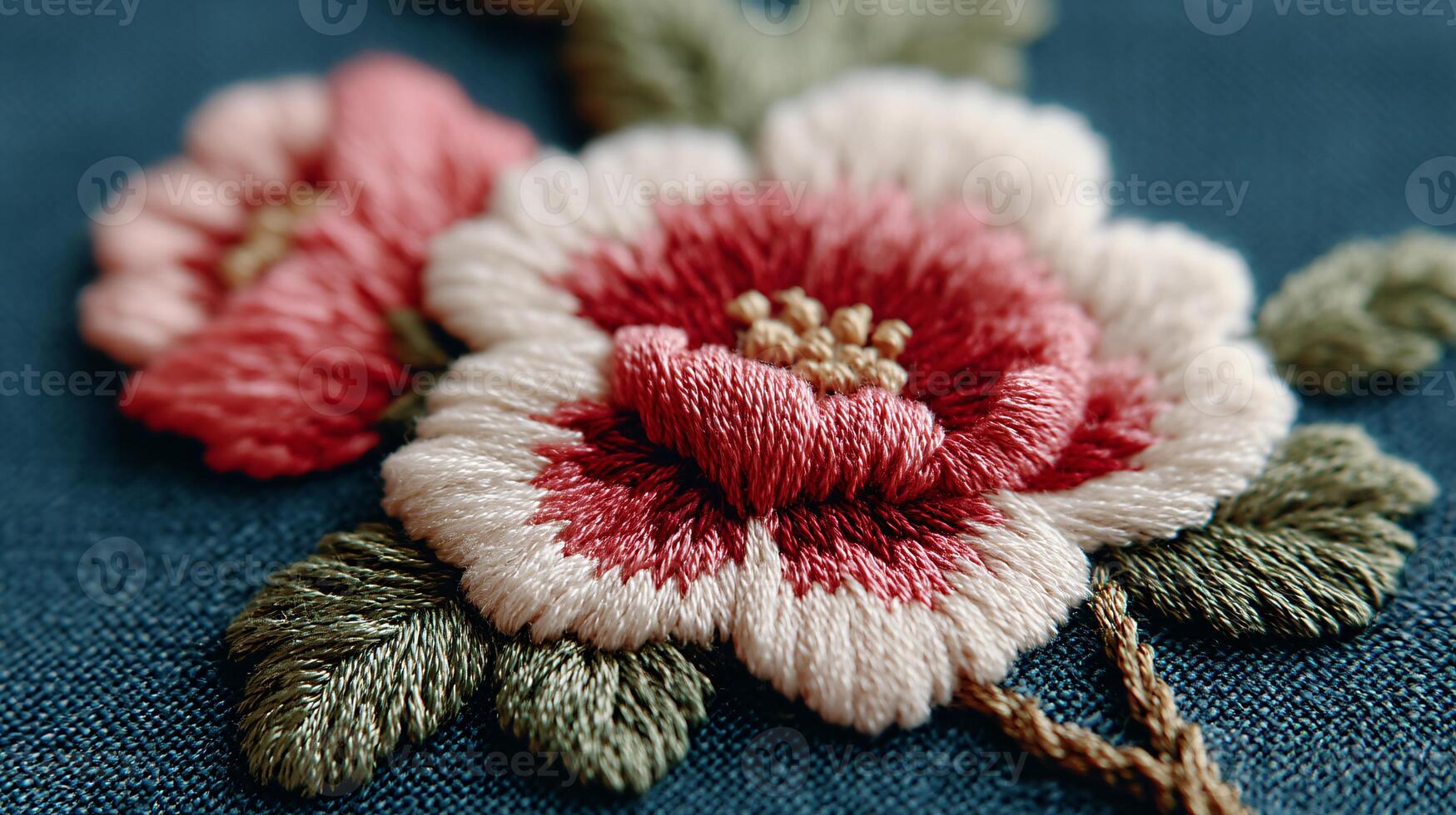 Vibrant and Colorful Floral Embroidery Pattern for Home Decor photo
