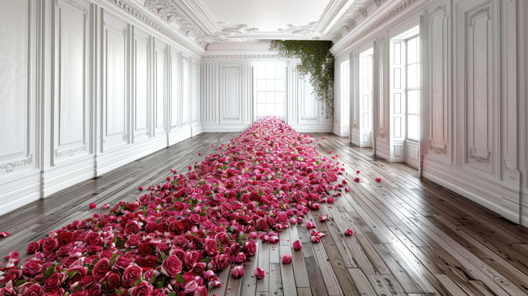 Rose Petals in Ornate Room photo