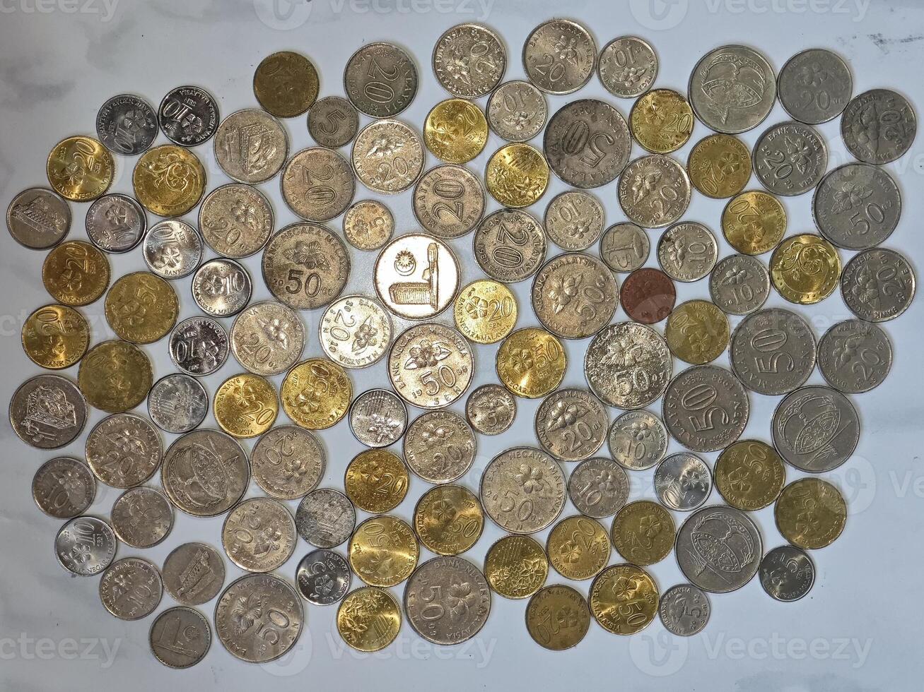 Collection of Malaysian Sen Currency Coins photo