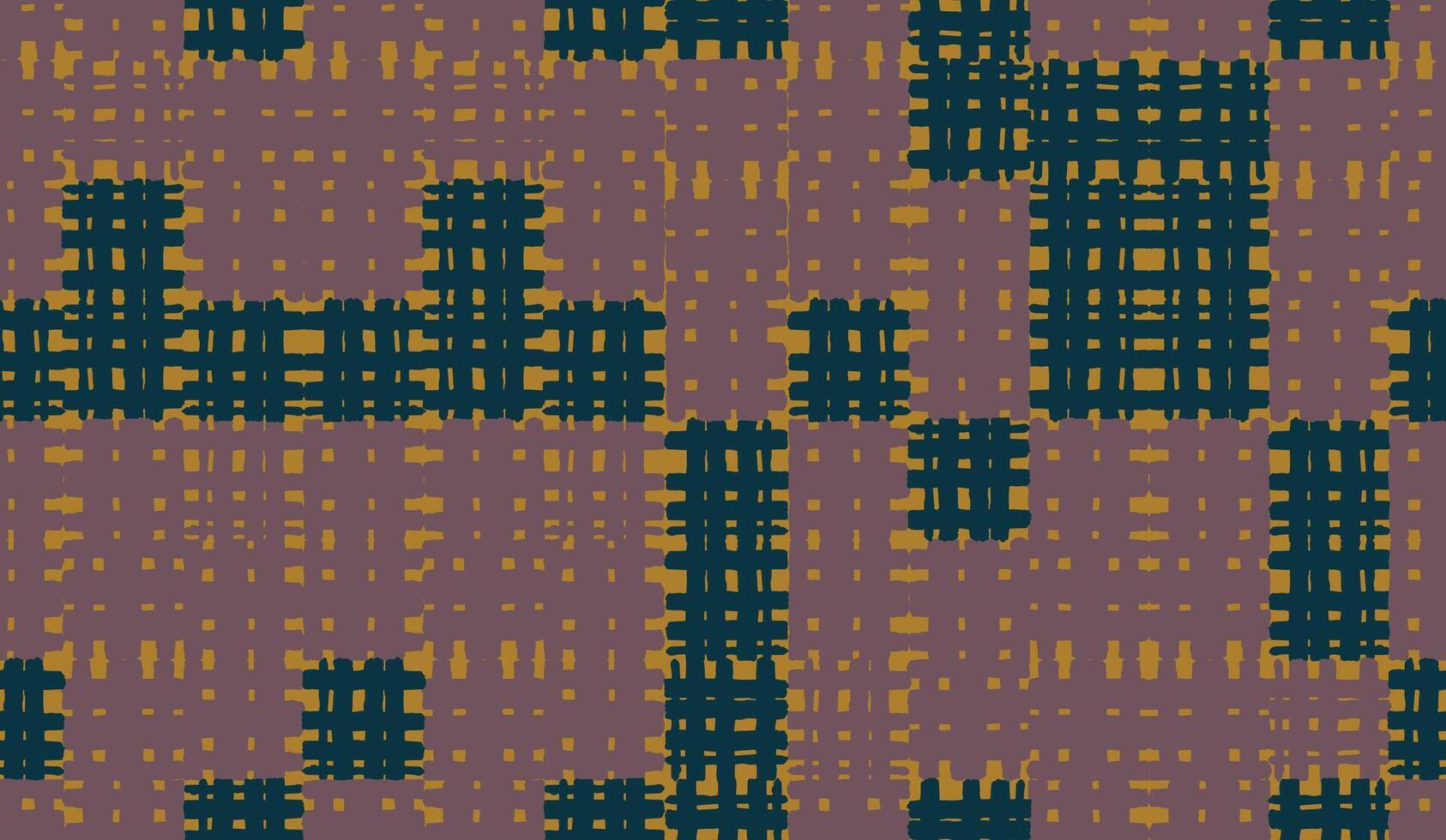 Hand drawn brush line plaid inspired seamless pattern with earthy tones and abstract grid texture. Japanese style organic and modern design, ideal for fashion textiles, wrapping paper, and home decor. vector
