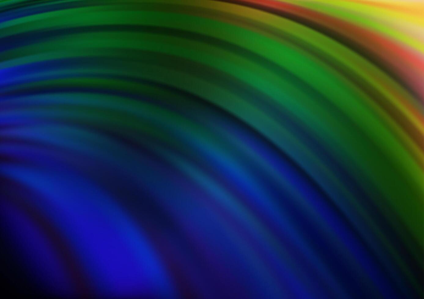Dark Multicolor, Rainbow backdrop with bent lines. vector