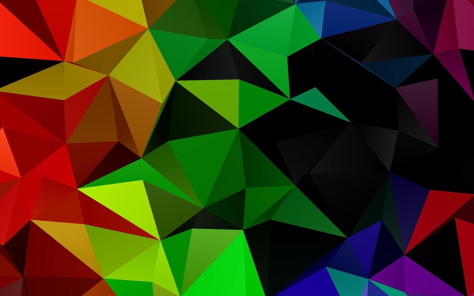 Dark Multicolor, Rainbow triangle mosaic texture. vector
