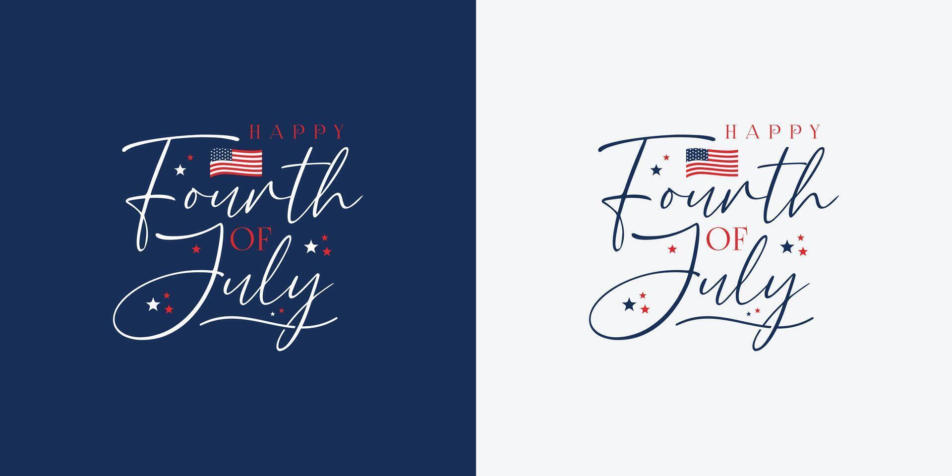 Happy 4th of July Typography Design. Happy independence day. July fourth banner for independence day vector