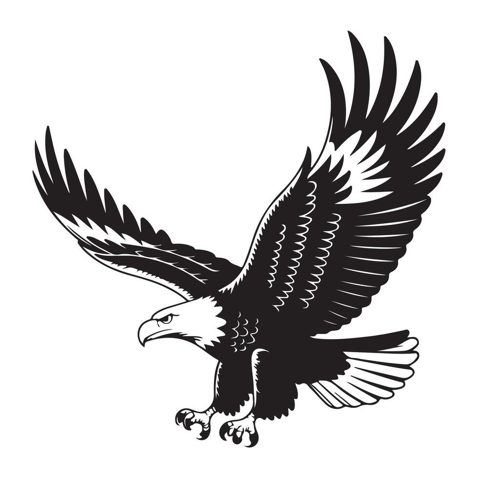 Eagle silhouette design black art vector