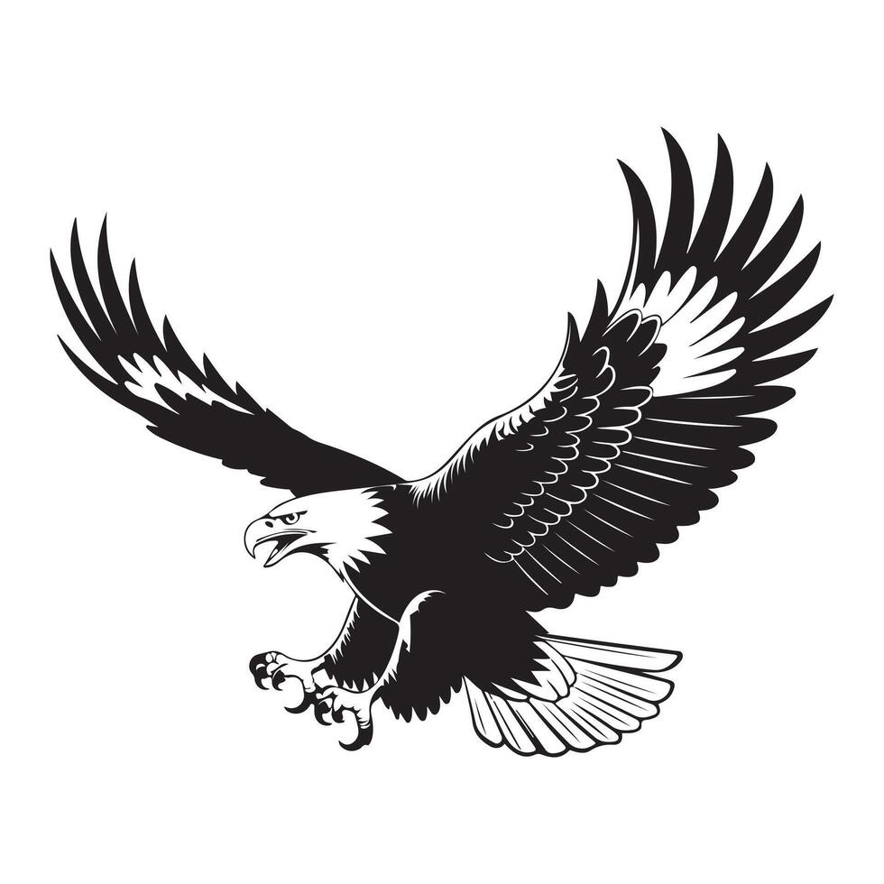 Flying eagle silhouette design vector